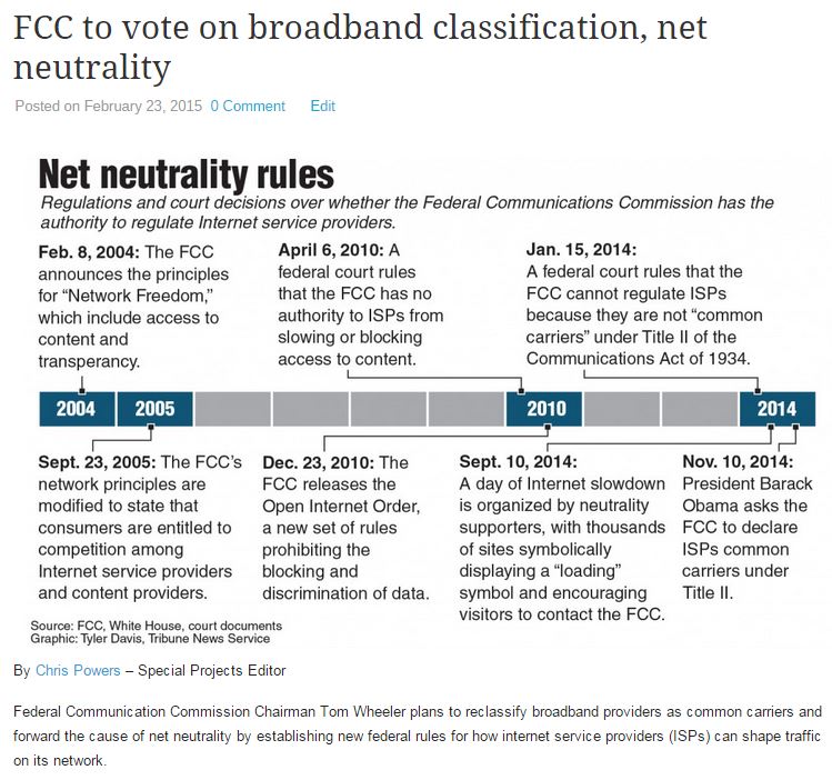 FCC to vote on broadband classification, net neutrality